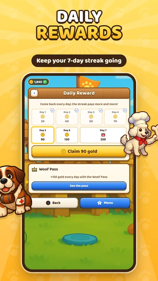 7-day daily reward streak